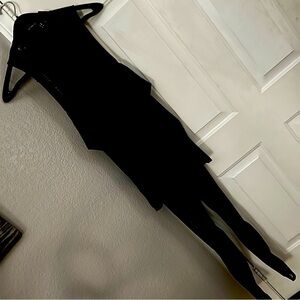 No Vacancy | Black Mesh Jumpsuit with Cold Shoulders, size large. EUC catsuit